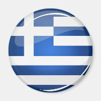 Shiny Round Greece Flagga