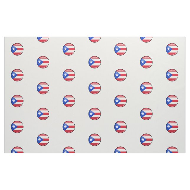 Shiny Round Puerto Rican Flagga Tyg (Fat Quarter)