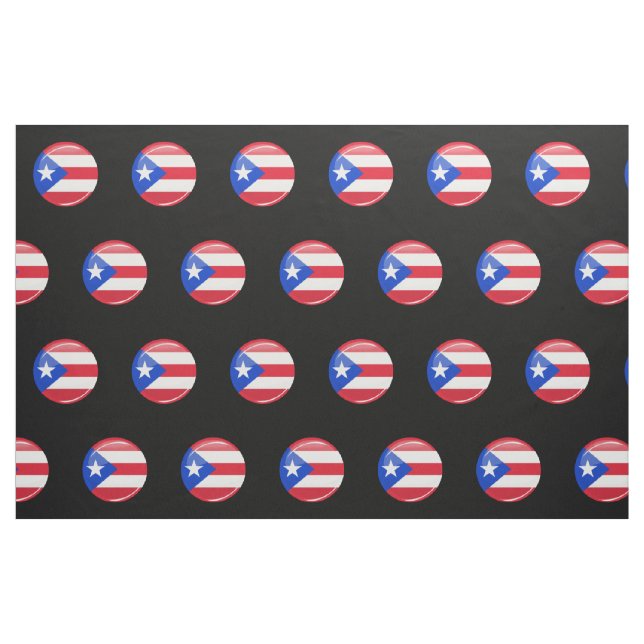 Shiny Round Puerto Rican Flagga Tyg (Fat Quarter)