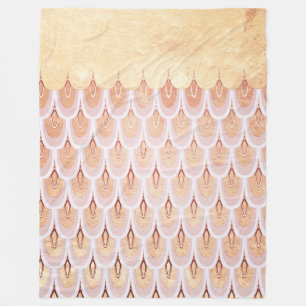 Shiny Salmon Rosa Glitter Sjöjungfru Fish Scales Fleecefilt