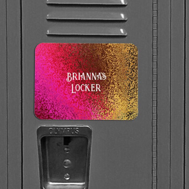 Shiny Shades of Rosa & Guld Add Namn Magnet (Shiny Shades of Pink & Gold Add Name Magnet)