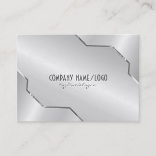 Shiny Silver Metallisk design - rostfritt stålutse Visitkort