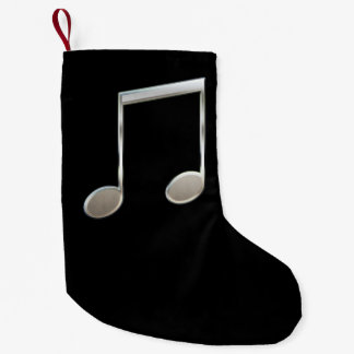 Shiny Silver Music Notation lamslogs hela anteckni Liten Julstrumpa
