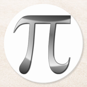 Shiny Silver Pi Symbol Underlägg Papper Rund