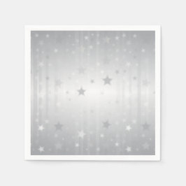 Shiny Silver Stars Pappersservett