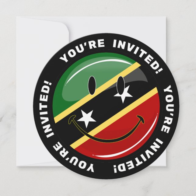 Shiny Smiling St. Kitts och Nevis Flagga Inbjudningar (Framsida)