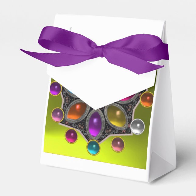 SHINY STAR MED KOLORFUL GEMSTONES Guld Gult Presentaskar (Framsidan Sidan)