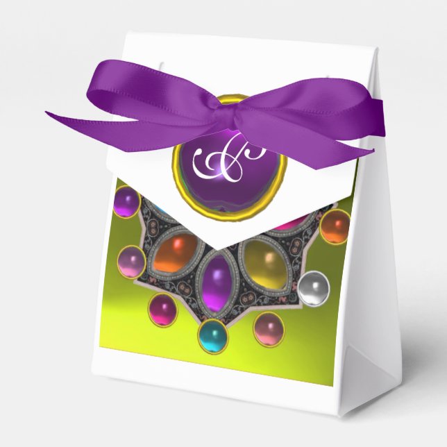 SHINY STAR MED KOLORFUL GEMSTONES Guld Gult Presentaskar (Framsidan Sidan)