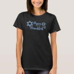 Shiny Star of David's Hanukkah T Shirt<br><div class="desc">Lycklig Hanukkah med blank,  blå stjärnan av Davids.</div>