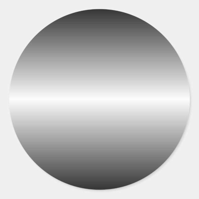 Shiny Steel Round Sticker Runt Klistermärke (Framsida)