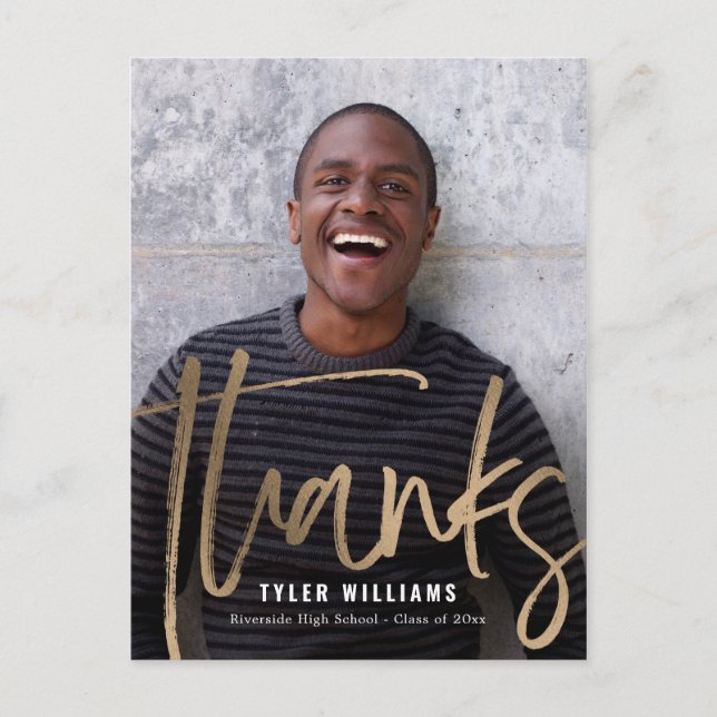 Shiny Strokes Modern Studenten Tack Vykort (Framsida)