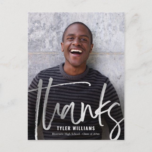 Shiny Strokes Modern Studenten Tack-vykort Vykort (Framsida)