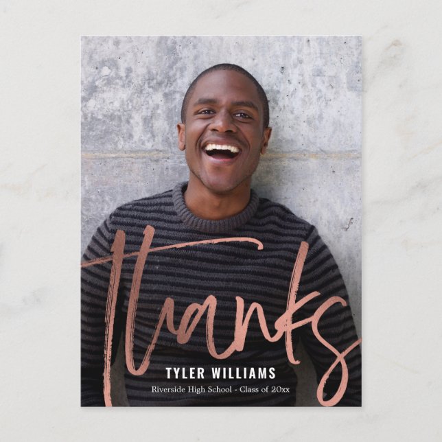 Shiny Strokes Modern Studenten Tack-vykort Vykort (Framsida)