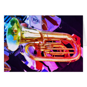 Shiny Tuba Perspective Brass Band Hälsningskort