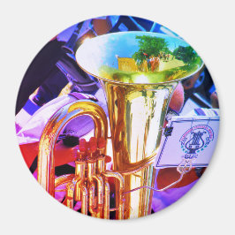 Shiny Tuba Perspective Brass Band Magnet