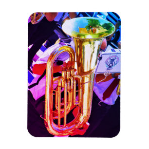 Shiny Tuba Perspective Brass Band Magnet