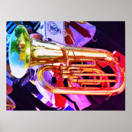 Shiny Tuba Perspective Brass Band Poster