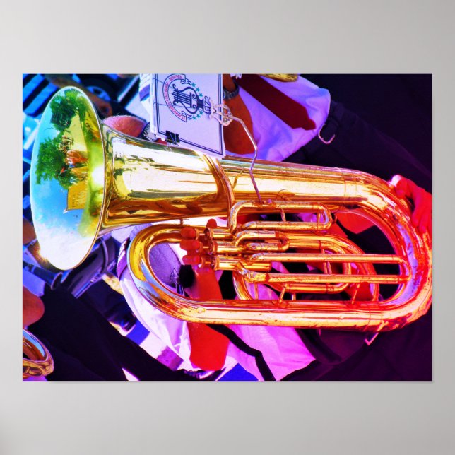 Shiny Tuba Perspective Brass Band Poster (Framsidan)
