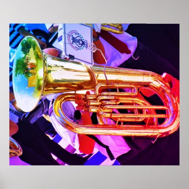 Shiny Tuba Perspective Brass Band Poster (Framsidan)