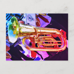 Shiny Tuba Perspective Brass Band Vykort