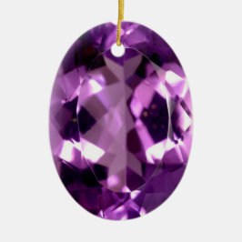 Shiny violet Amethyst gem februari födelsesten Julgransprydnad Keramik