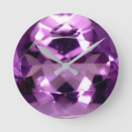 Shiny violet Amethyst gem februari födelsesten Rund Klocka