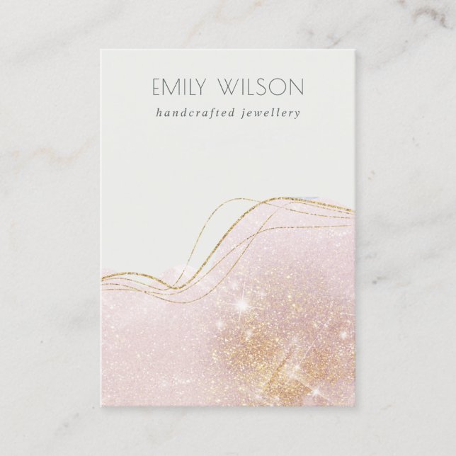 Shiny  Visningen Guld Blank Jewelry Glitter Visitkort (Framsida)