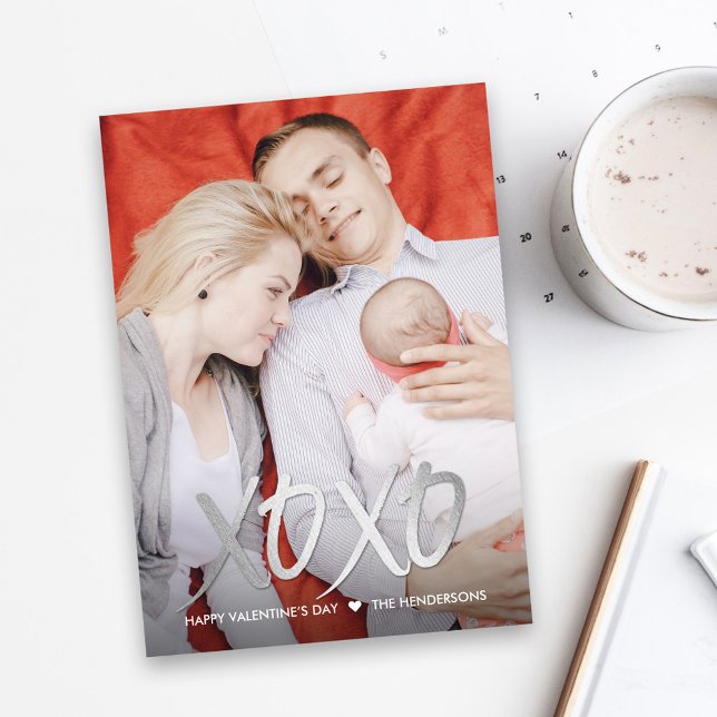 Shiny XOXO Alla hjärtans dag-fotokort Julkort (Skapare uppladdad)
