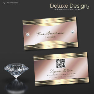 Shinydiamanter i Ro Guld med QR-kod Visitkort