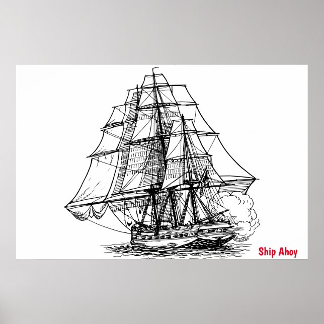 Ship Ahoy-affisch Poster (Framsidan)