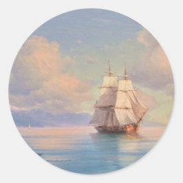Ship off the coast - Ivan Aivazovsky Runt Klistermärke