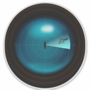 Ship Sonar Display Screen Steampunk Giant Squid Klistermärken