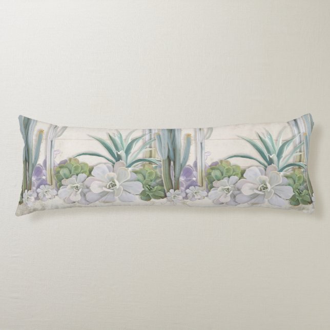 Shiplap för Southwestern kaktus för öken suckulent Kroppskudde (Framsidan)