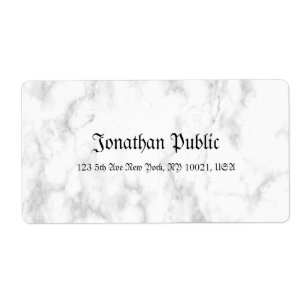 Shipping White Marble Script Luxury Modern Fraktsedel