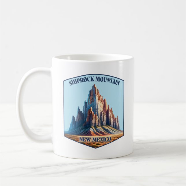 Shiprock Mountain New mexico Kaffemugg (Vänster)