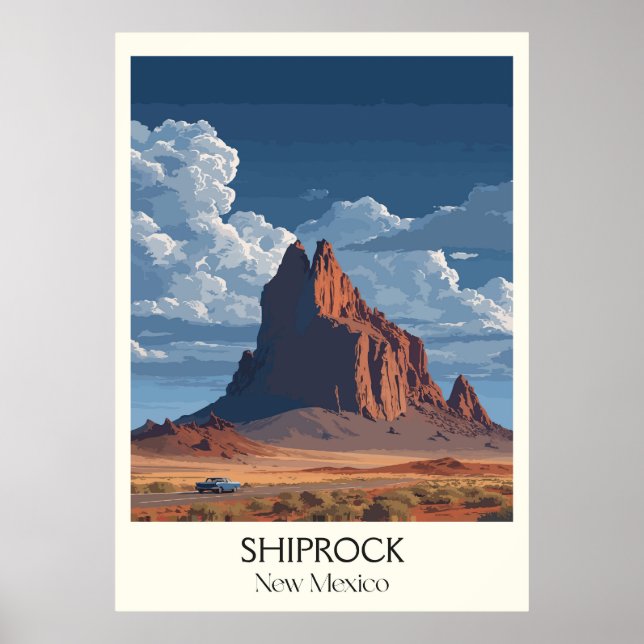 Shiprock New Mexico Desert Monolith Poster (Framsidan)