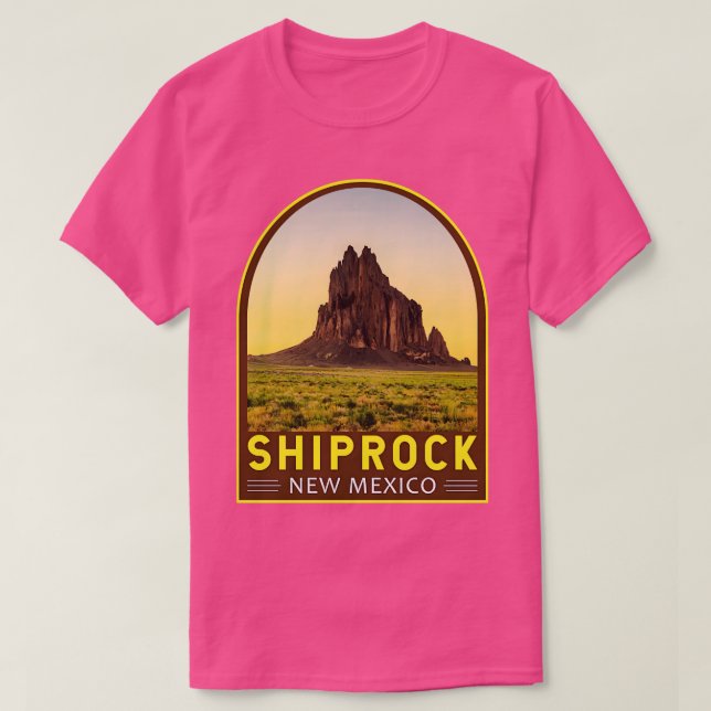 Shiprock New mexico Retro Emblem T Shirt (Design framsida)