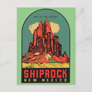 Shiprock, New Mexico vintage rese postkort Vykort