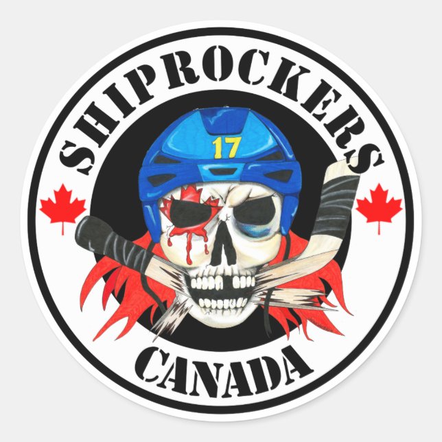 Shiprocker Sticker Runt Klistermärke (Framsida)