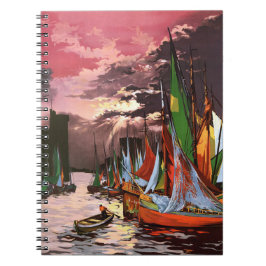Ships in the Port of La Rochelle Art Anteckningsbok