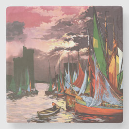 Ships in the Port of La Rochelle Art Stenunderlägg