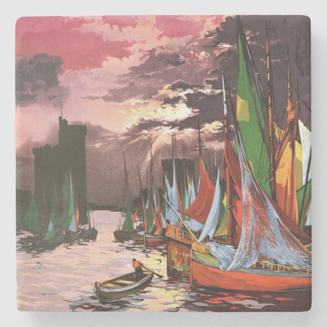 Ships in the Port of La Rochelle Art Stenunderlägg (Framsidan)