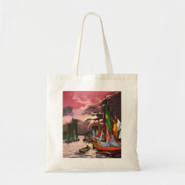 Ships in the Port of La Rochelle Art Tygkasse