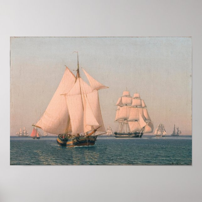 Ships under sail in a mild breeze poster (Framsidan)