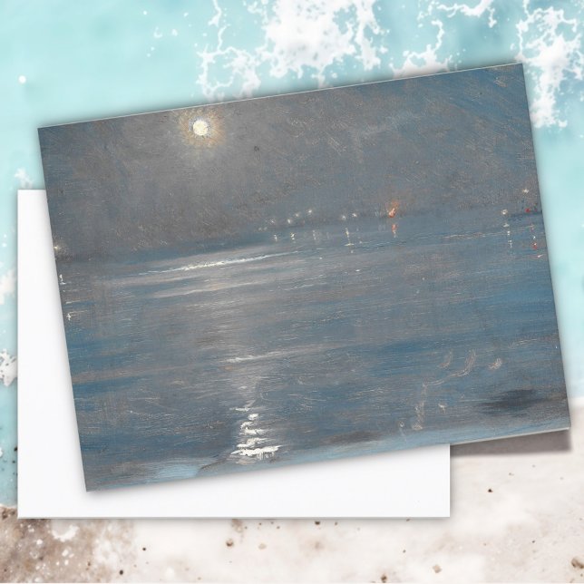 Ships with lanterns at sea, Peder Severin Krøyer Vykort (Skapare uppladdad)