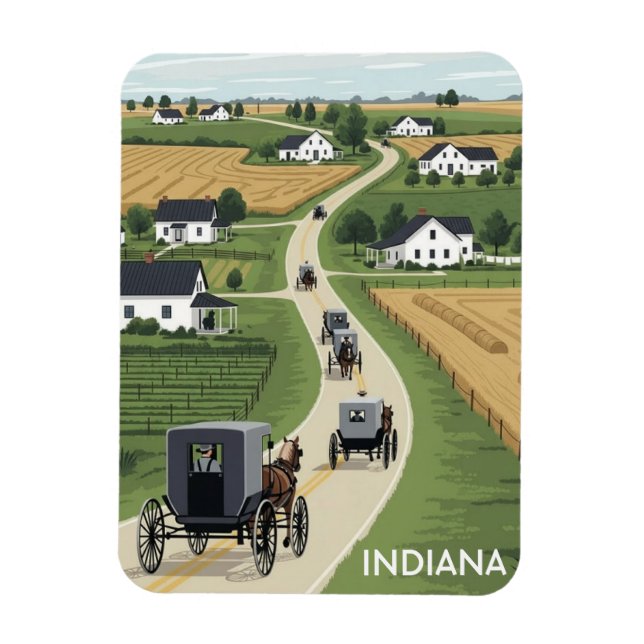 Shipshewana Indiana Amish County Magnet (Vertikal)