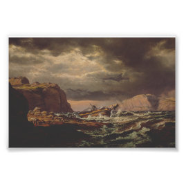 Shipwreck on the Norwegian Coast by Johan Dahl  Fototryck