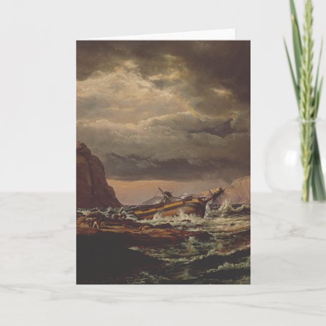 Shipwreck on the Norwegian Coast by Johan Dahl  Kort (Framsida)