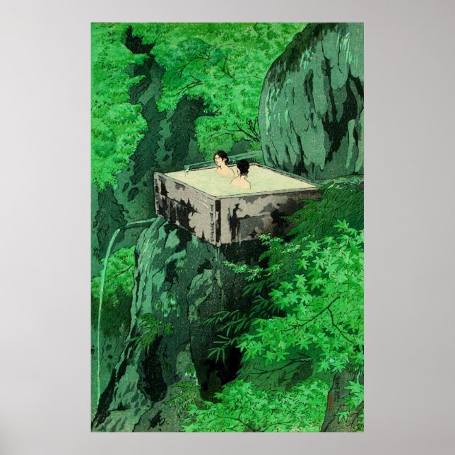 Shirahone HotSpring Shinshu Kasamatsu Shiro 1935 Poster (Framsidan)