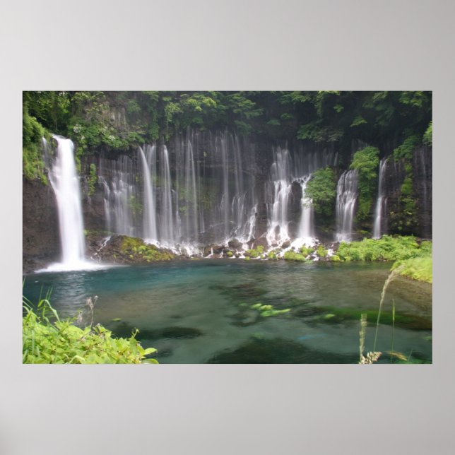 Shiraito Falls, Japan Framed Photo Print Poster (Framsidan)